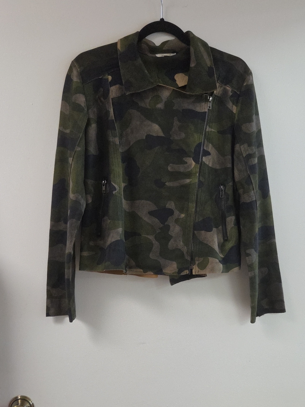 ODDY Women's Camouflage Utility Moto Jacket in Green & Brown